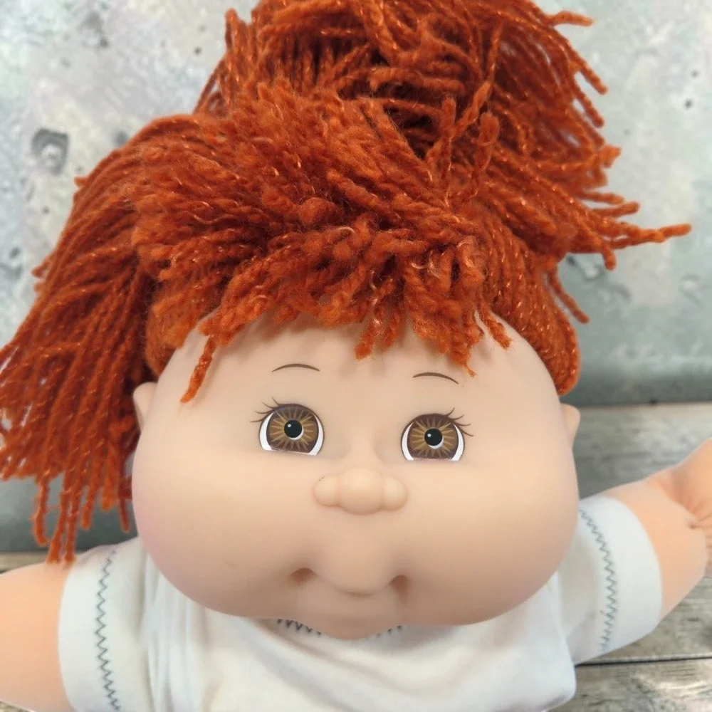VTG 90's Mattel Cabbage Patch Kids Doll Red Yarn Hair Brown Eyes Plaid CPK 1995